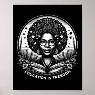 Bildung ist Freiheit Schwarze Lehrer Bücher schwar Poster