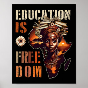 Bildung ist Freiheit Schwarzer Lehrer Bücher Schwa Poster