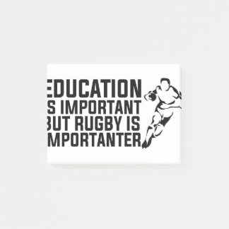 Bildung ist wichtig, aber Rugby ist wichtig Post-it Klebezettel