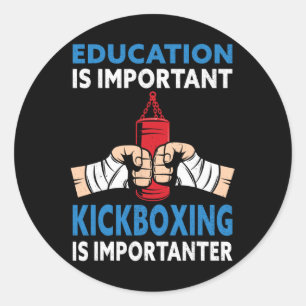 Bildung ist wichtig Kickboxing wichtiger - Ki Runder Aufkleber