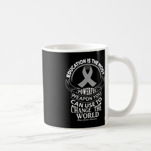 Bildung kann den Krebs des Gehirns auf der Welt ve Kaffeetasse