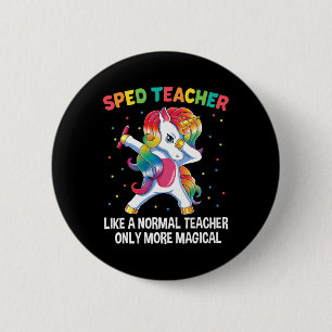 Bildung-Lehrer, der Unicorn auf Button