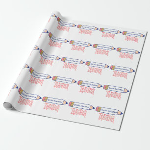 Bildung Lehrer Stift Design Geschenkpapier