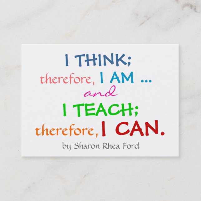 Bildung / Lehrerprofil - Visitenkarte durch SRF (Vorderseite)