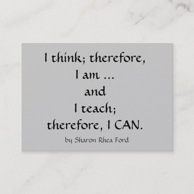 Bildung / Lehrerprofil - Visitenkarte durch SRF (Vorderseite)