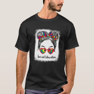 Bildung Life Sped Messy Bun Haar Lehrer T-Shirt