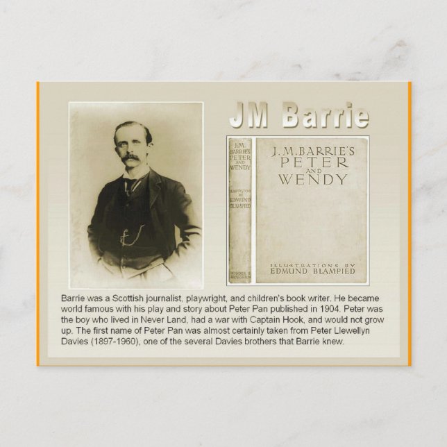 Bildung, Literatur, JM Barrie, Peter Pan Postkarte (Vorderseite)