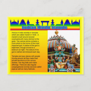 Bildung, Religion, indischer Hindutempel Postkarte