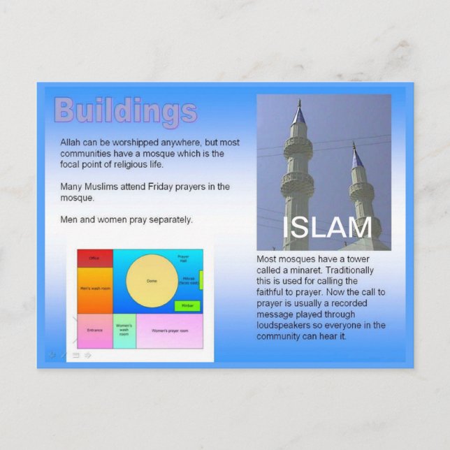 Bildung, Religion, Islam, muslimische Gebäude Postkarte (Vorderseite)