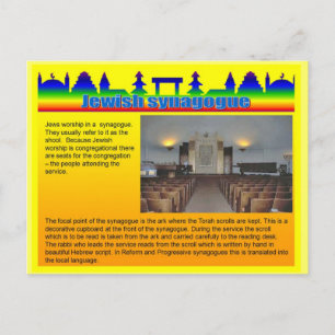 Bildung, Religion, jüdische Synagoge Postkarte