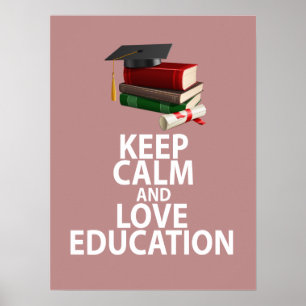 Bildung Ruhe und Liebe behalten Einzigartige Plaka Poster