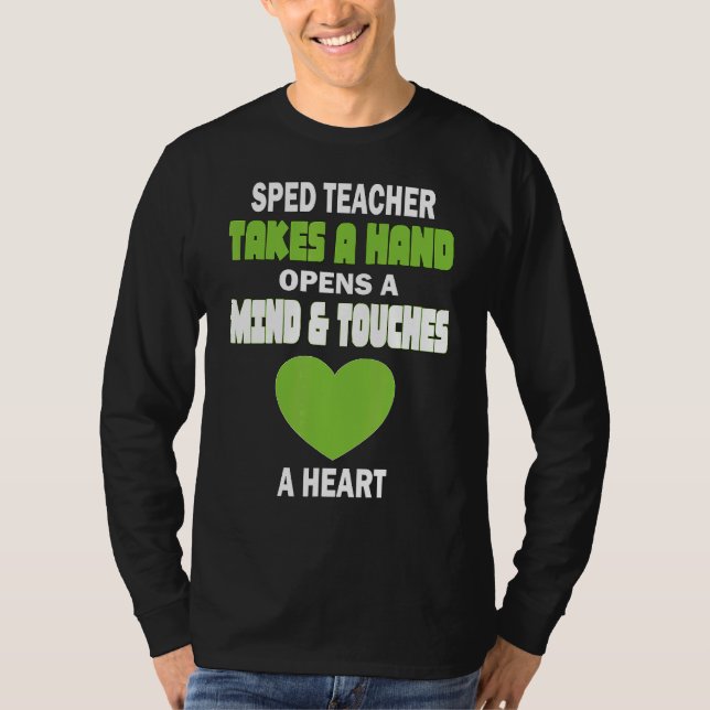 Bildung-Sped-Lehrer öffnet sich. T-Shirt (Vorderseite)