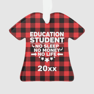 Bildung Student kein Schlafgeld Leben Rot Kariert Ornament