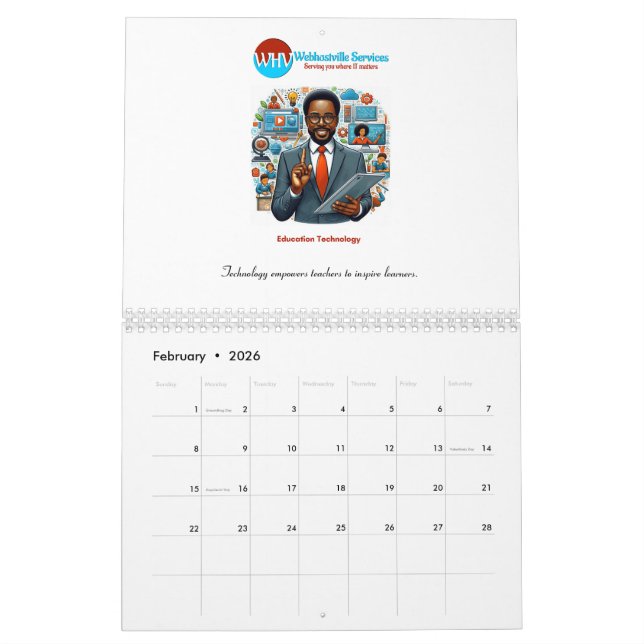 Bildung-Technologie-Kalender - Inspirierend Zitate Kalender (Feb 2026)