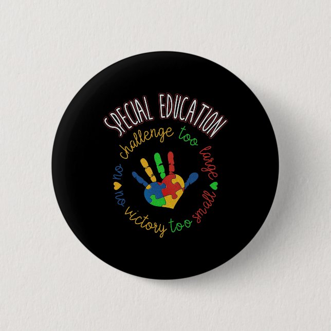 Bildung- und Autismus-Bewusstseinslehrer Button (Vorderseite)