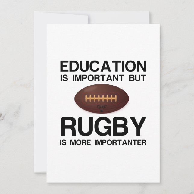 Bildung und Rugby Dankeskarte (Vorderseite)