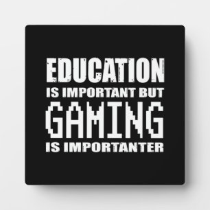 Bildung vs Gaming ist wichtig - Funny Gamer Fotoplatte