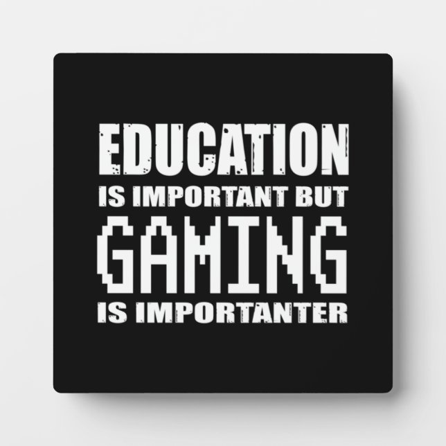 Bildung vs Gaming ist wichtig - Funny Gamer Fotoplatte (Vorderseite)