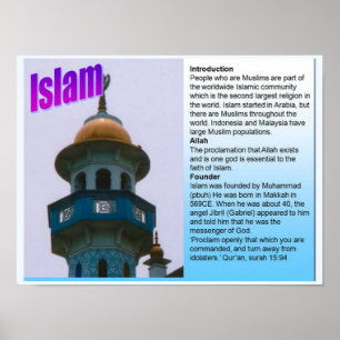 Bildung, Weltreligionen, Islamische Faktendatei Poster