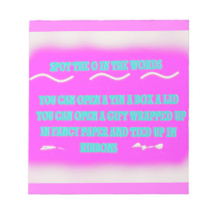 BILDUNG WÖRTER DESIGN PINK NOTIZBLOCK
