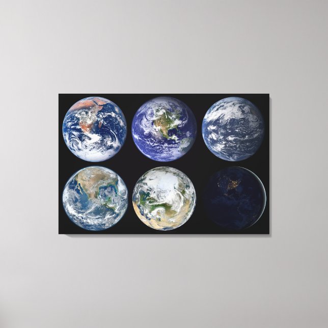 Bildvergleich der ikonischen Ansichten des Planete Leinwanddruck (Vorderseite)