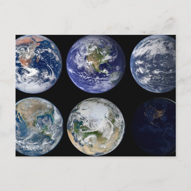 Bildvergleich der ikonischen Ansichten des Planete Postkarte (Vorderseite)