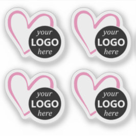 Bildvorlage für einfache Rosa Herz-gestaltete Logo Aufkleber