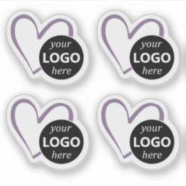 Bildvorlage für Lila Herz-Shaping-Logos Aufkleber