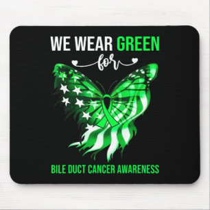 Bile Duct Cancer Awareness 4. Juli Green Butterfl Mousepad