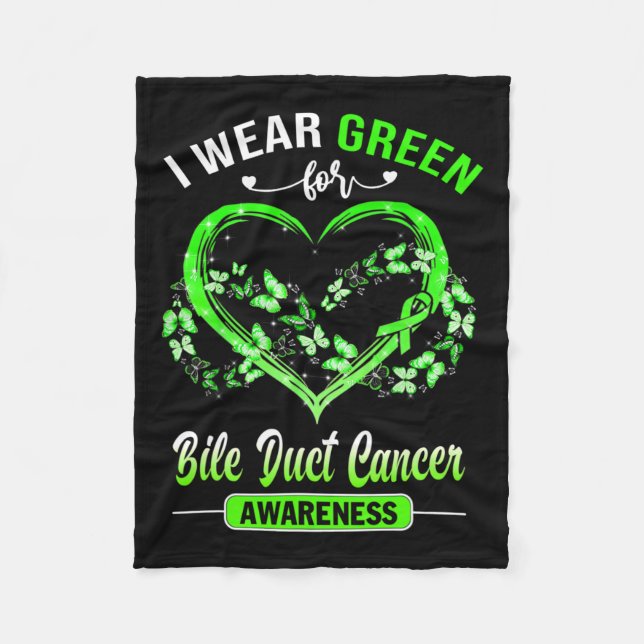 Bile Duct Cancer Awareness I Tragen Green Butterfl Fleecedecke (Vorderseite)