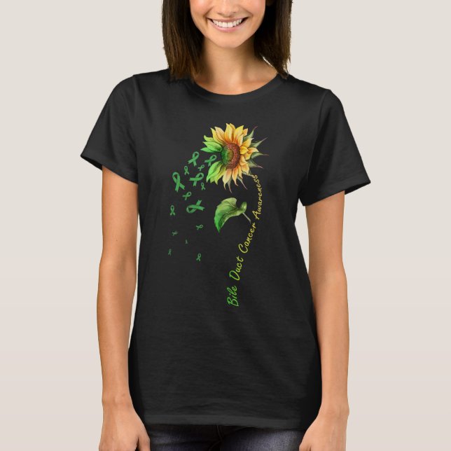 Bile Duct Cancer Awareness Sunflower Shirt (Vorderseite)