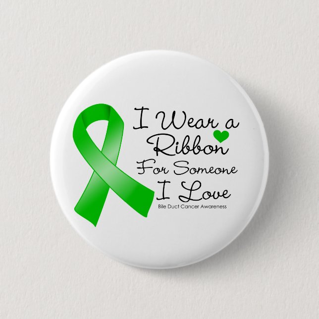 Bile Duct Cancer Ribbon Jemand I Liebe Button (Vorderseite)