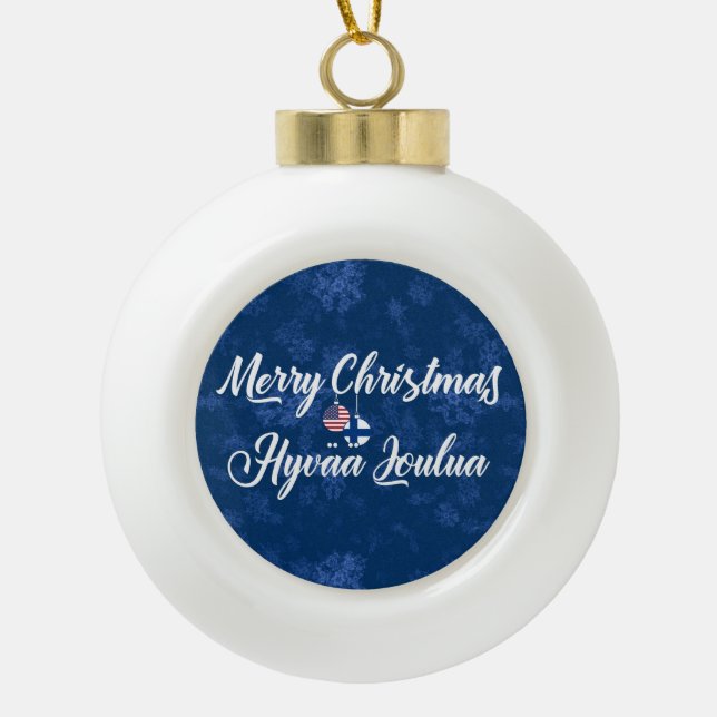 Bilingual American Holiday Ornament (Vorderseite)