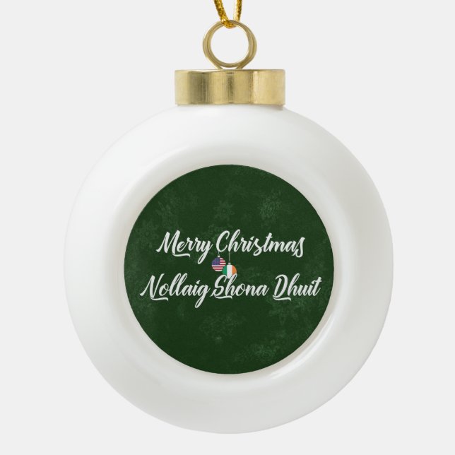 Bilingual Irish American Holiday Ornament (Vorderseite)