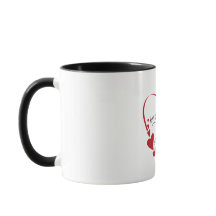 Bilingual Minimalistisch Red Heart Design