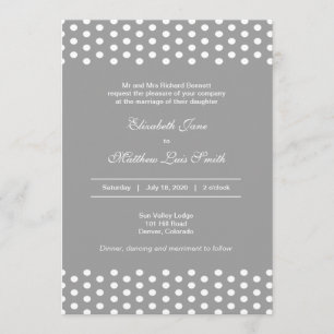 Bilingual Polka Dot Wedding Einladung 2-seitig