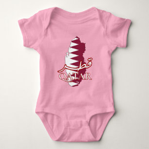 Bilingual Qataِِ oder Arabisch & Englisch Word Art Baby Strampler