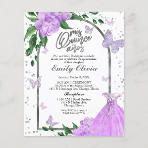 Bilingual Quinceanera Butterflys Budget Einladung