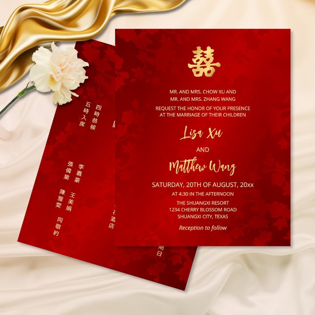 Bilingual Red Gold Chinese Hochzeit (Von Creator hochgeladen)