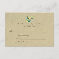 Bilingual Rustic Blume Garland Wedding RSVP