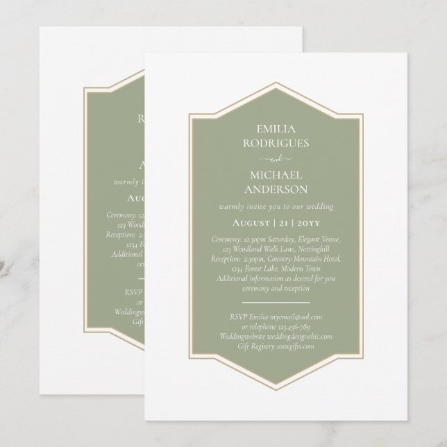 Bilingual Spanish Boda Budget Wedding Einladung (Vorne/Hinten)