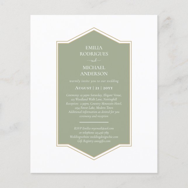 Bilingual Spanish Boda Budget Wedding Flyer (Vorne)