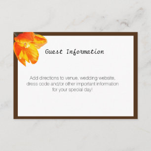 Bilingual Tulip Wedding Guest Information Card Begleitkarte
