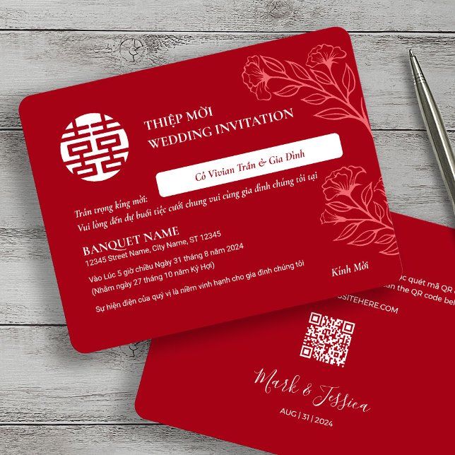 Bilingual Vietnamese English Red Wedding Thiep Moi (Von Creator hochgeladen)