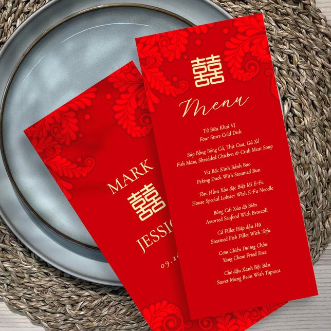Bilingual Vietnamese English Wedding Menu (Créateur téléchargé)