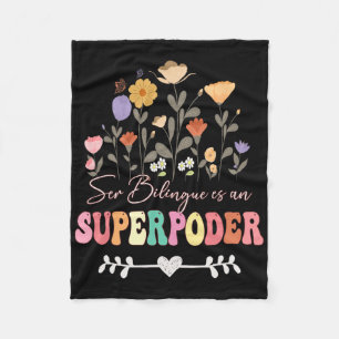 Bilingual zu sein ist ein Superpower Back To Schoo Fleecedecke