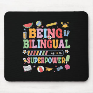 Bilingual zu sein ist eine Supermacht, die zurück Mousepad