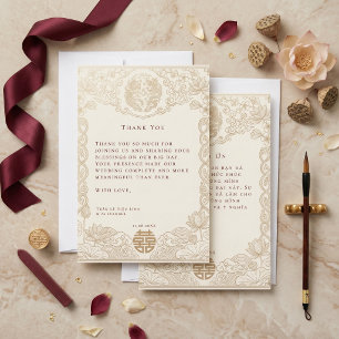 Bilinguale vietnamesisch-englische Hochzeit Dankeskarte