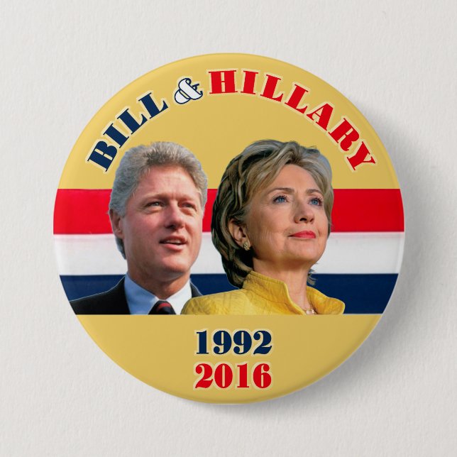 Bill 1992 u. Hillary 2016 Button (Vorderseite)