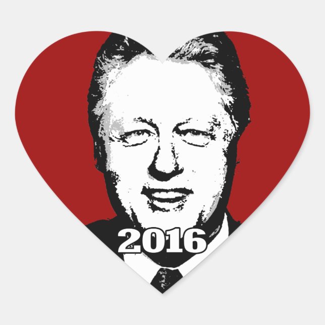Bill Clinton 2016 Kandidat Herz-Aufkleber (Vorderseite)